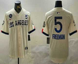 Men's Los Angeles Dodgers #5 Freddie Freeman Number Cream 2024 World Series City Connect Limited Stitched Jersey,We sell and wholesale Men's Los Angeles Dodgers #5 Freddie Freeman Number Cream 2024 World Series City Connect Limited Stitched Jersey on line form chian!